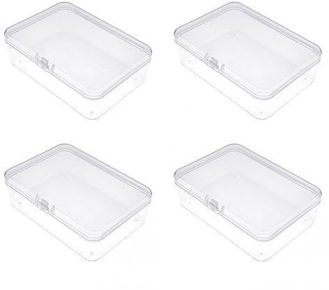 JZK 10,2 x 7,2 x 2,5 cm, 4 scatole porta carte da gioco, piccola scatola di plastica trasparente per carte collezionabili, carte sportive, carte da poker, carte da gioco da tavolo