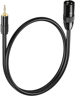 PNGKNYOCN XLR auf 3.5mm Kabel, vergoldetes 1/8 Zoll TRS Stecker auf XLR Stecker symmetrisches Kabel für Handy, Laptop, Lautsprecher, Mischpult (0.5M) (XLR Male)