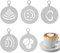 5 Stück Edelstahl Kaffeeschablonen Cappuccino Barista Schablonen Kakao Dekorations Schablone Kaffeezubehör DIY Kunst Vorlagen Kaffee Cappuccino