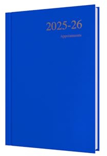 Collins 'Essentials' 12 Month Mid/Academic Year Planner, July 2025-July 2026 - ESSA51M.60-2526 - Day-to-Page Appointments Diary, A5 Hard Cover, Blue