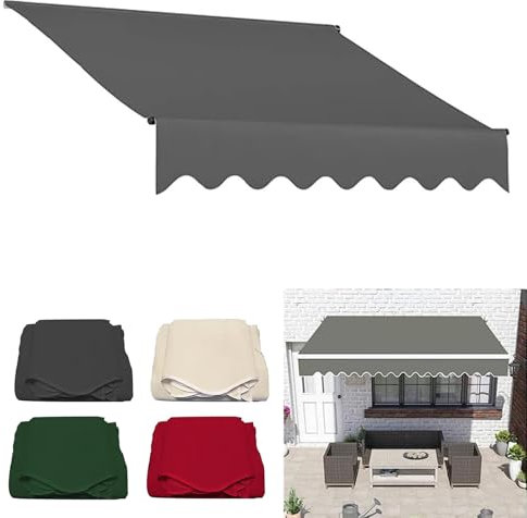 Generisch Housse de store imperméable de qualité supérieure - Tissu de rechange pour auvent de balcon - Beige - 6 x 2 m - Protection solaire et longue durée de vie.