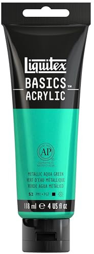 Liquitex Acrílico Basics - Tubo de Pintura Acrílica, Verde Agua Metálico, 118 ml