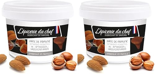L'épicerie du chef Pâte de Praliné Amandes Noisettes 200 g (Lot de 2)