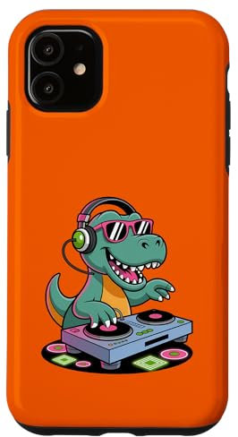 Tocadiscos DJ Dino Funny Music Lover Dinosaur Vibes Carcasa para iPhone 11