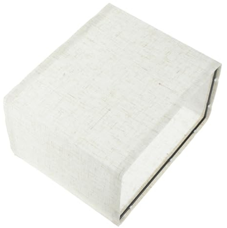 SEWACC Rectangular Linen Lamp Shade for Table Lamps Vintage Retro Style Cloth Lampshade Base Soft Light Cover for Living Warm Decorative Atmosphere Easy Installation Material