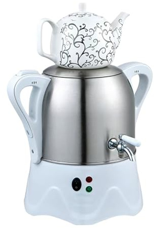 Bollitore elettrico da 2000 W, teiera in ceramica da 1 litro, teiera in acciaio inossidabile da 3 litri, samovar elettrico con funzione di mantenimento del calore per tè turco e tè aromatizzato