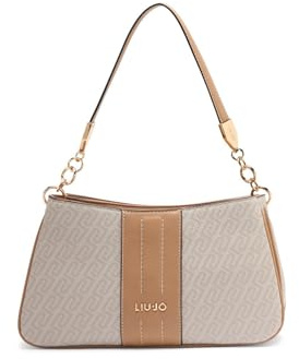 Liu Jo Borsa a Spalla Ematite, Naturale/Scuro, Poliestere, 28x16x10.5 cm, con Tracolla Regolabile e Tasca Interna