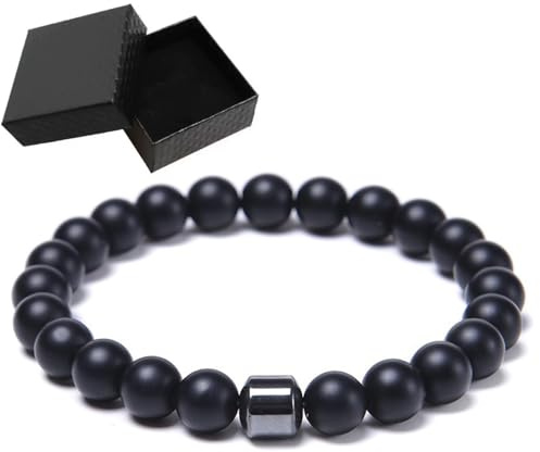 Generiskt nytt Mojoflow magnetarmband 800 Gaus, naturliga stenar handgjorda armband män, magnetarmband av naturstenar wellness energibalansering, lätt och elegant, unisex smyckesgåva, Mittelgroße
