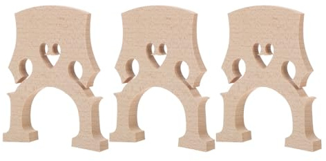 Toyvian Wooden Cello Bridge Replacement Parts with Vibrant Musical Performance 3pcs Polished Maple Wood for 4/4 Full Size Cello Suitable for Professional Concerts and Practice