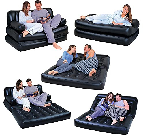 Denny International 5-in-1 Inflatable Multi-Function Double Air Bed Sofa Lounger Mattress