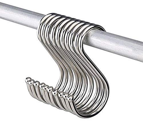 Awayhall 10 Crochet Universel en S en Acier Inoxydable S en Forme De Crochets Organisateur Pendentif Cintres Crochets Solides S De Suspension en Acier Inoxydable