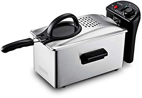 Kitchencook - Friteuse 3l Inox Semi Pro - 2100w - Couvercle Avec Fenêtre - Rangement Compact - Pieds Antidérapants