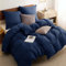 BEDSURE Bettwäsche 135x200 4teilig Marineblau - 2 Bettbezüge 135x200 cm + 2 Kissenbezüge 80X80 cm, ÖKO-TEX Bettwäsche-Sets Blau Polyester Mikrofaser mit Reißverschluss