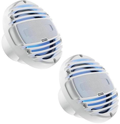 Hertz HMX 8-LD-TW | 20cm Hochleistungs Marine Koaxial Lautsprecher weiß | RGB-LED