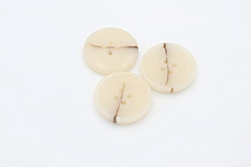 20PCS Craft Buttons Resin Snaps 4 Holes Sewing Round for Blazer Shirts Clothes DIY Accessories (23mm, Beige)