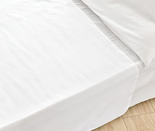 NatureMark Basic Bettlaken - weiches und pflegeleichtes Betttuch aus 100% Baumwolle ohne Gummizug Haustuch viele Größen und Farben Größe: 180x275 cm, weiß
