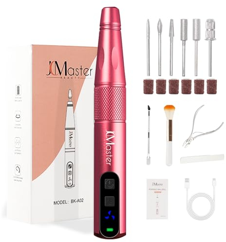 JCMaster Nagelfräser 11 in 1 für Gelnägel Acrylnägel, Kabellose Tragbare Nagelfeile für Anfänger und Profis, elektrisches Maniküre- und Pediküre-Set für Zuhause und Nagelstudios