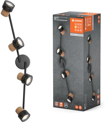 LEDVANCE DECOR SPOT CORK, 4 x 3,4W, 920lm, negro, foco, cabezales