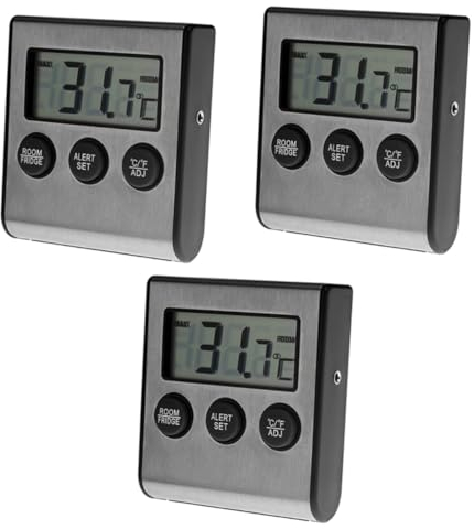Alipis 3piezas Digital De Frigorífico Alarma De Alta y De Cocina Interior Pantalla Lcd Diseño Sin Batería