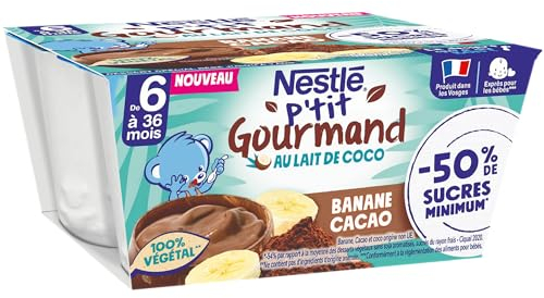 NESTLÉ BÉBÉ - P'TIT GOURMAND LAIT DE COCO, BANANE CACAO DES 6 MOIS 4X90G