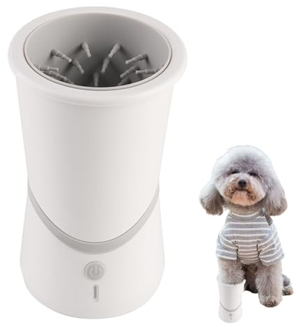 RUYICZB Elektrischer Pfotenreiniger Für Hunde, Tragbare Abnehmbaren 2 in 1 Hundepfoten Reiniger Passen Für Haustier Massage Pflege Schmutzige Klauen Hundezubehör USB-Schnellladung