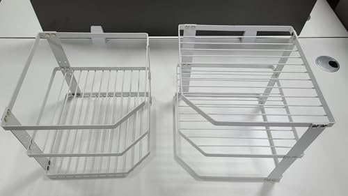 QIWODE Küchenschrank Tellerregal, 3 Etagen Eckplattenregal, Küchenschrank Organizer für Teller, Geschirr, Gewürze, Tassen, weiß (2 Stück)