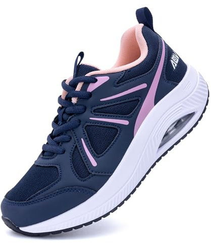 RomenSi Zapatillas ortopédicas para caminar con soporte de arco para mujer, tenis para aliviar el dolor de fascitis plantar, talla 4.5-9, Rosa y azul, 42 EU