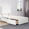 ComfoRest - Chic 3FT Single Divan Bed with 2 Drawers & 24 Stripe Headboard | Functional Frame with Storage and a Durable Base for Stylish Spaces (White Plush)