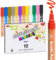 Sipa Acrylic Paint Markers Pens,Set of 12 Colors 3mm Paint Markers for Rock Painting, Glass, Canvas, Wood, Ceramic, Fabric DIY Painting, Waterproof, Non Toxic, Low odor, Crafts for Adults and Kids