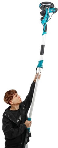 Susoso Ponceuse électrique pour cloison sèche 1250 W avec boucle LED et 2 balais de charbon et 6 papiers abrasifs - Diamètre du disque : 255 mm - Pour lissage - Bleu