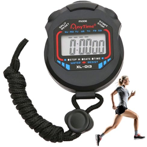 Cymwer Cronometro Sportivo Cronometro Elettronico Multifunzione Cronometro Portatile Professionale Display LCD Impermeabile for Allenatori di Fitness e Arbitri