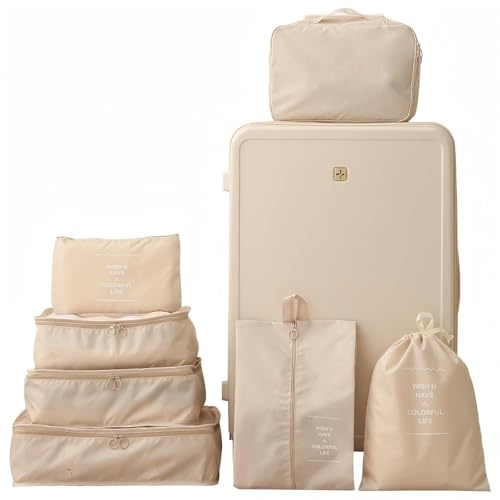 7 Stk Koffer Organizer Set, Packing Cubes, Packwürfel Rucksack Koffer, Kofferorganizer Packtaschen Set für Kleidung Schuhe Travel Organizer Aufbewahrung, mit Wäschebeutel, Kleidertaschen(7 Stile)
