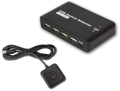Adaptateur de commutateur USB pour partage de données stable 2 connexions d'ordinateur avec 4 sorties périphériques, pas besoin d'alimentation électrique, commutation rapide