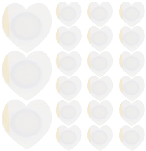 KOMBIUDA Compresas de Aceite de Ricino Autoadhesivas en Forma de Corazón, 7x7 Cm, 50 Unidades, Tela No Tejida Hilada al Agua Algodón, Parche Antifugas para Vientre, Rodillas y