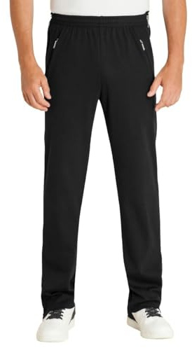 hajo Pantaloni da jogging da uomo, funzionali con chiusura lampo sulla gamba, taglie corte, Blu, 33