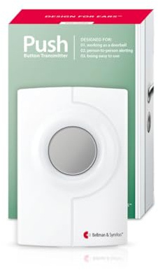 Bellman & Symfon Push Button Transmitter – Visit Smart Home System Component - Deaf and Hard of Hearing – Doorbell and Wearable Call Button Alert Device for Seniors with Hearing Loss Support