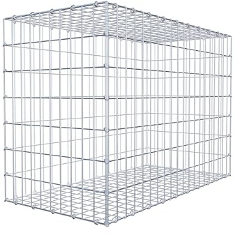 GABIONA Panier à pierre carré - Dimensions des mailles : 5 x 10 cm - Profondeur : 50 cm - Gabion : 100 x 70 x 50 cm (L x H x P) - Anneau en C