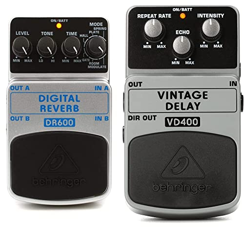 Behringer Digital Reverb DR600 Reverb Effektpedal & Vintage Delay VD400 DelayEffektpedal