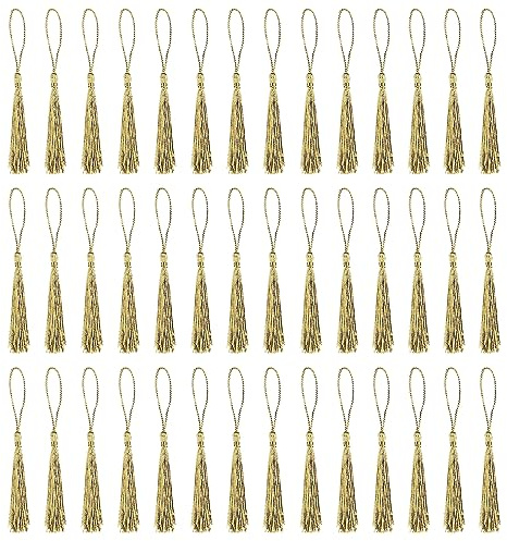 HXMJIED Lot de 100 pompons en fil soyeux faits à la main - Pour loisirs créatifs, fabrication de bijoux - Champagne - 13 cm