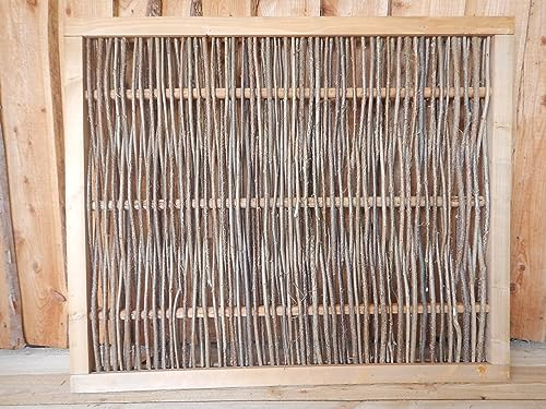 Ladenburger HASELNUSS Zaun SICHTSCHUTZ Schutz WEIDENZAUN FLECHTZAUN UNBEHANDELT UMLAUFENDER Rahmen 120x100