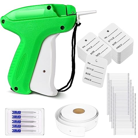 BOSCOW Etikettierpistole mit 250 Etiketten, 1000 Karton Etiketten 30x50 mm, 2000 Stück 55mm Heftfäden Standard, 5 Ersatznadeln, für Preisschilder Etiketten, Kleideretikett