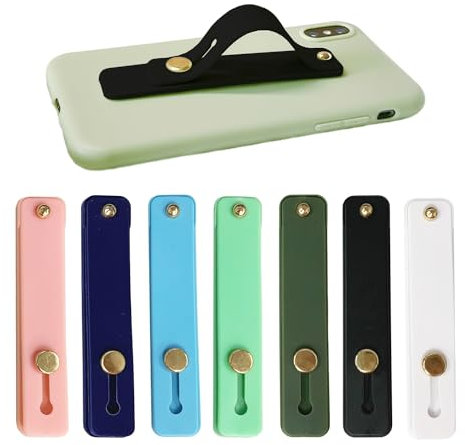 Soporte de 7 piezas, agarre para teléfono fijado en la parte posterior, soporte deslizante, soporte para teléfono de silicona, soporte para anillo de teléfono, soporte para teléfono (7 colores)
