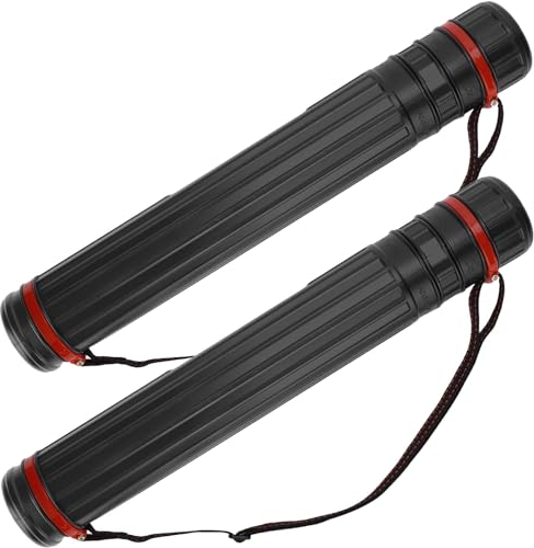 DEWEL Tubo Portaplanos Ajustable A1 para Dibujo De Artistas, 45-75 cm, Impermeable, Telescópico, Ajustable, Expandible, con Correa de Transporte, para Dibujos, Planos, Mapas, Rotafolios, 2 PCS
