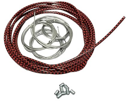 Kit Guaine Nero Rosso a Scacchi Cavi Bussole per Ciclomotore Ciao Si Bravo Boxer Grillo Boss Eco Cba