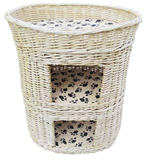 ALEjon DREI Schichten aus Weiden-Katzenhütten, Weiden-Katzennest-Haustierbedarf, Kratzbaum-Katzenkletterturm