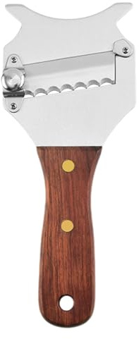 Rallador de queso de chocolate, rallador de trufas de acero inoxidable con mango de madera, ajustable, apto para lavavajillas, herramienta para cortar chocolate