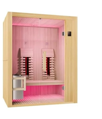 Bagno Italia Sauna 160×110 cm infrarossi e finlandese combinata piastre full spectrum e stufa