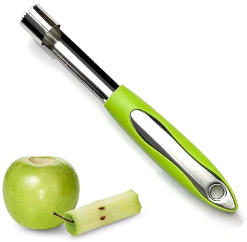 Togli Torsolo Mela, Levatorsolo per Mele e Pere, in Acciaio Inox per Alimenti, Leva Torsoli Frutta e Verdura con Impugnatura in ABS, con Lama Seghettata, per la Cucina