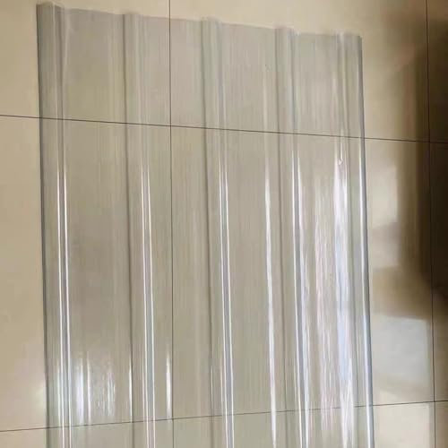 Planchas Transparentes Tejados,1.2mm Hojas De Techo Corrugado,Placa De Iluminación Natural FRP De Protección UV,Chapa Ondulada Para Invernaderos,Chapa Tejado O Pared (0.9×1m/35×39in,1pcs)
