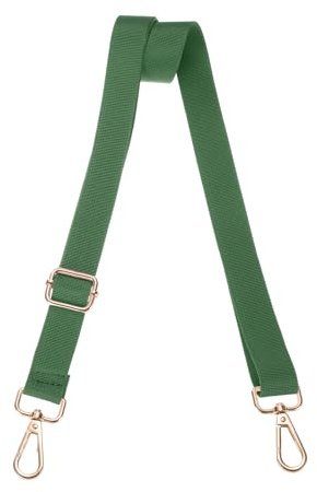 QUARKZMAN Correa De Hombro Ancha De 2.5cm Ajustable para Bolso Bandolera Reemplazo para Bolso De Mano Color Verde Hebilla De Núcleo Extraíble Dorado Claro